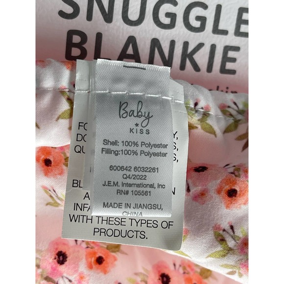 New Baby Snuggle Pink Blankie lovey Gray Elephant With Rattle sound* - Picture 7 of 12